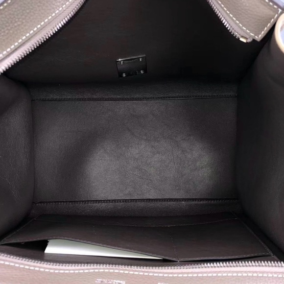 AUTHENTIC Celine Medium Shoulder Crossbody Trapeze Bag Souris Calfskin Leather - Picture 11 of 16